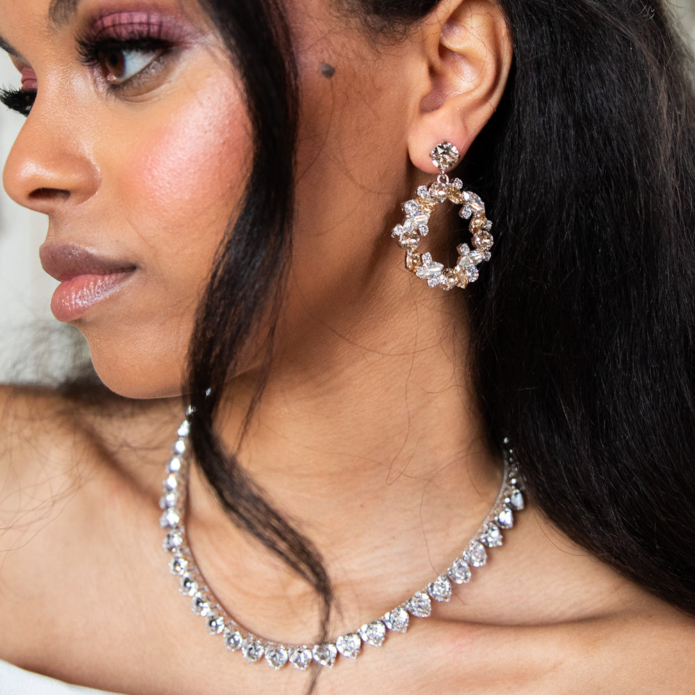 Caroline Svedbom Thyra Earrings Crystal Golden Shadow Gold