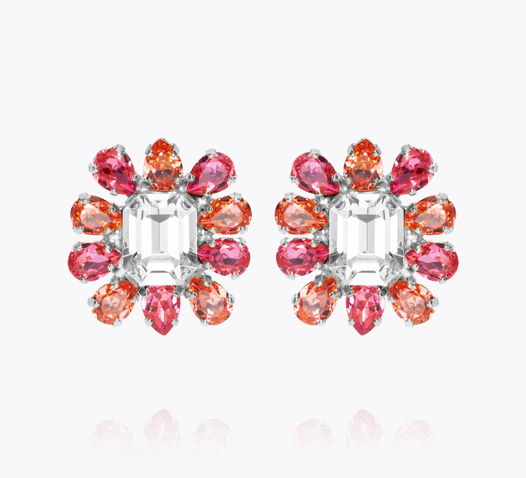 Peony Earrings / Coral Combo
