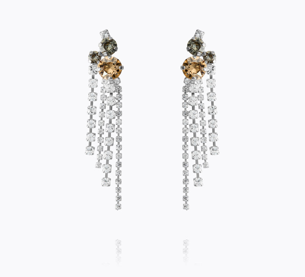 Caroline Svedbom - Amy Earrings Black Golden Combo Rhodium