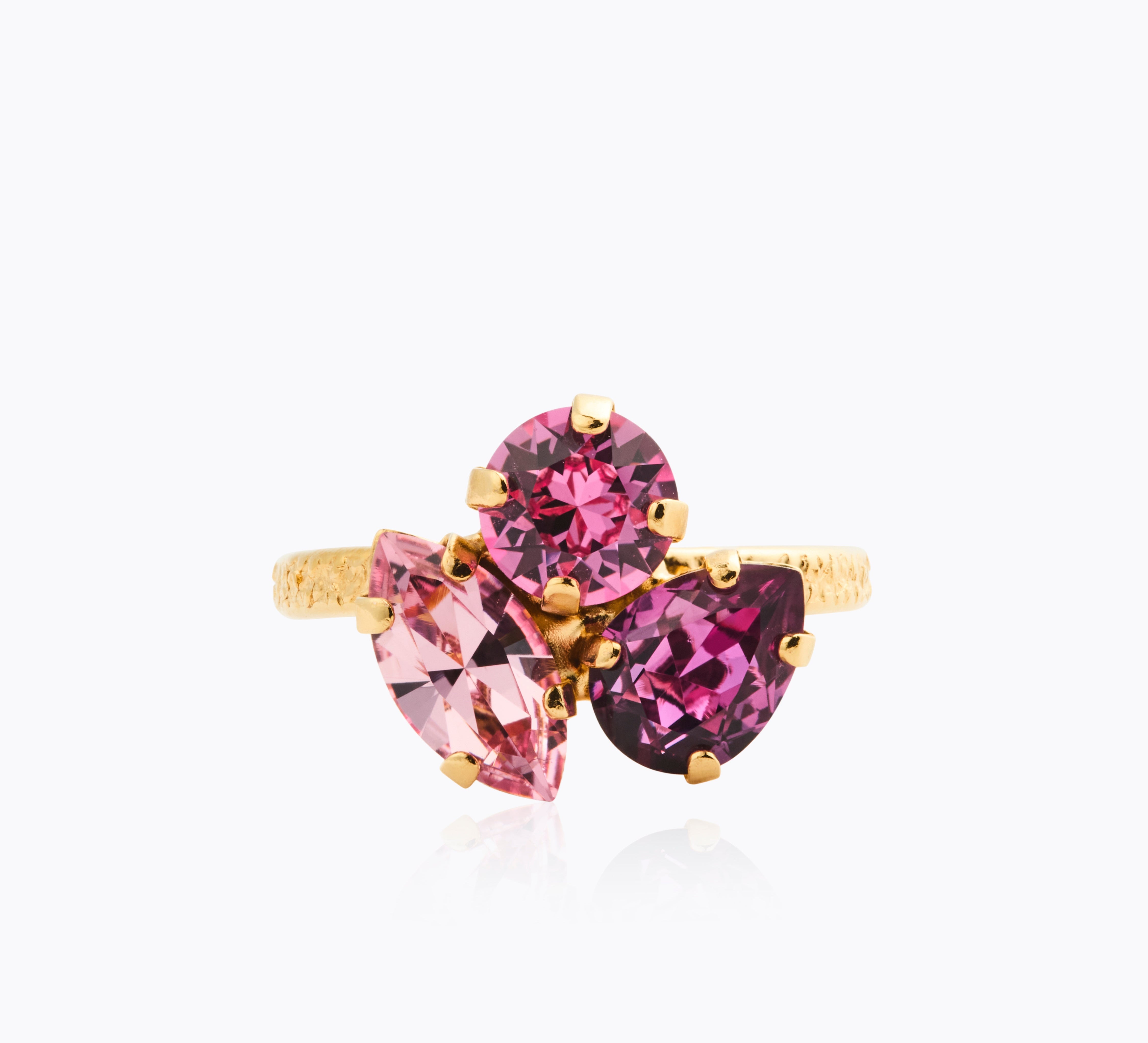 Caroline Svedbom - Ana Ring Dark Rose Combo Gold