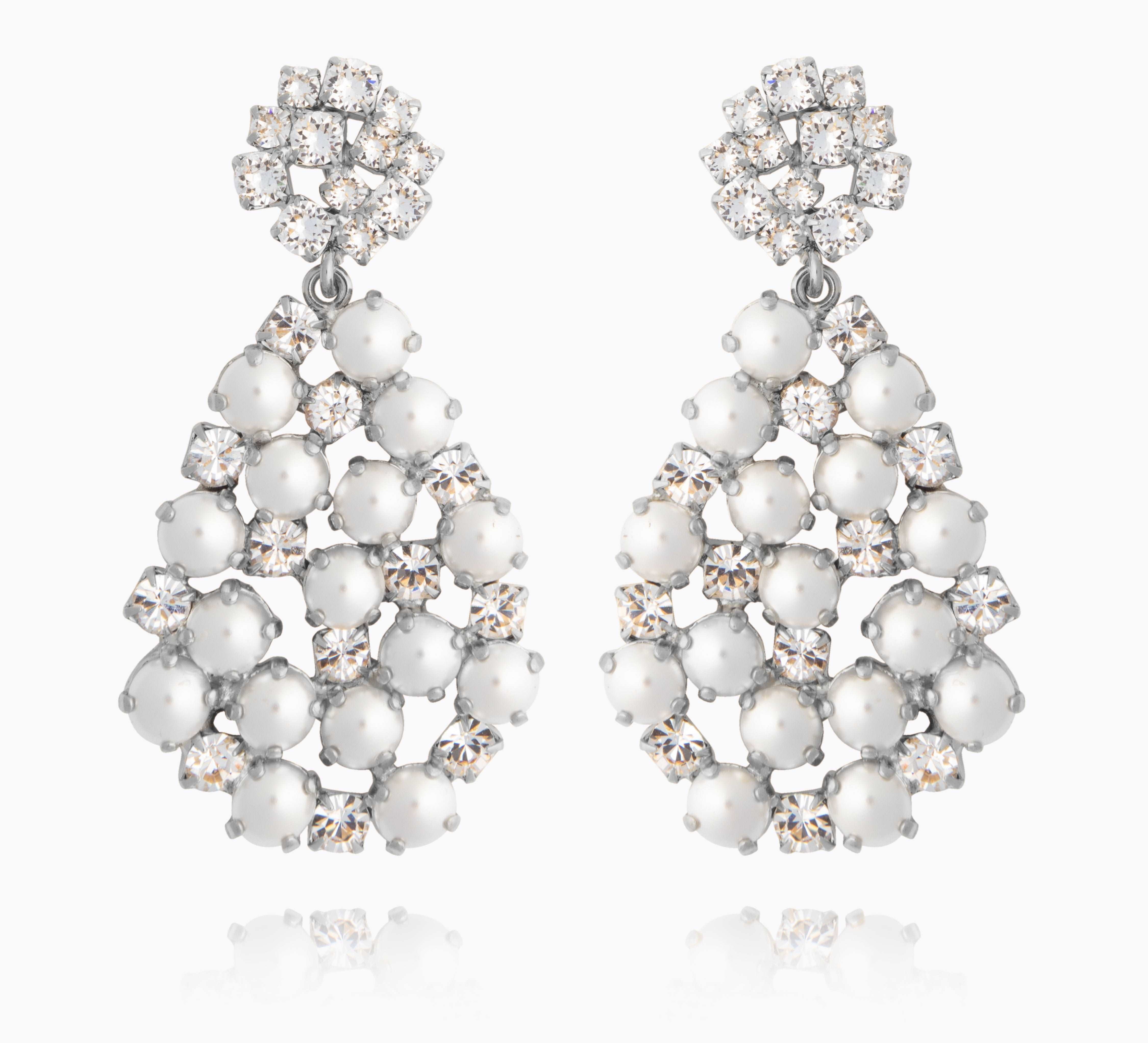 All Of Me Earrings / Pearl + Crystal