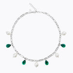 Caroline Svedbom - Ayra Necklace Pearl Majestic Green Rhodium