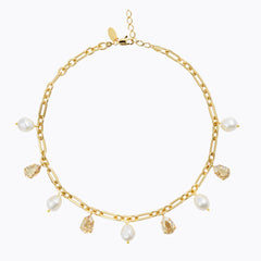 Caroline Svedbom - Ayra Necklace Pearl Golden Shadow Gold