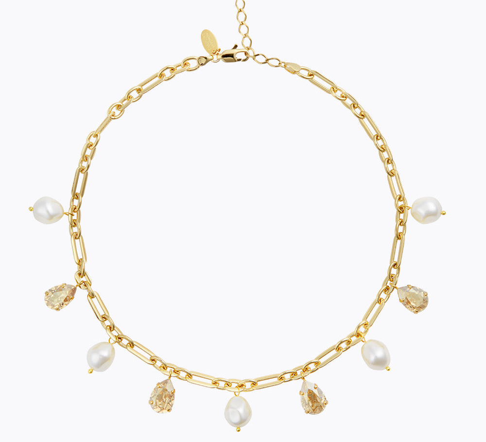 Caroline Svedbom - Ayra Necklace Pearl Golden Shadow Gold