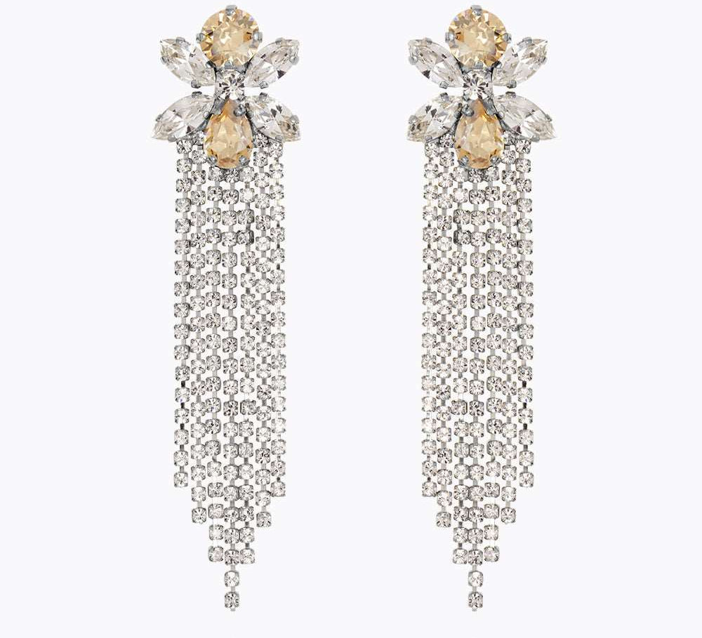 Adore You Earrings / Crystal + Golden Shadow