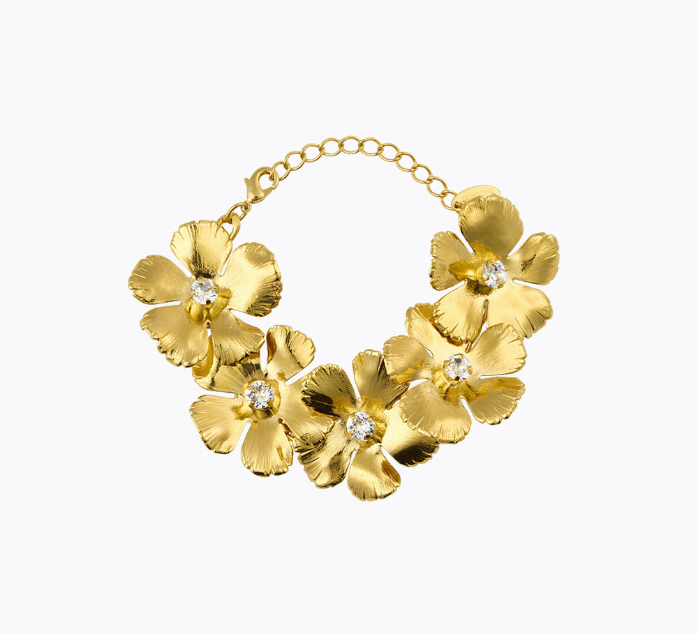 Caroline Svedbom - Anemone Bracelet Crystal Gold