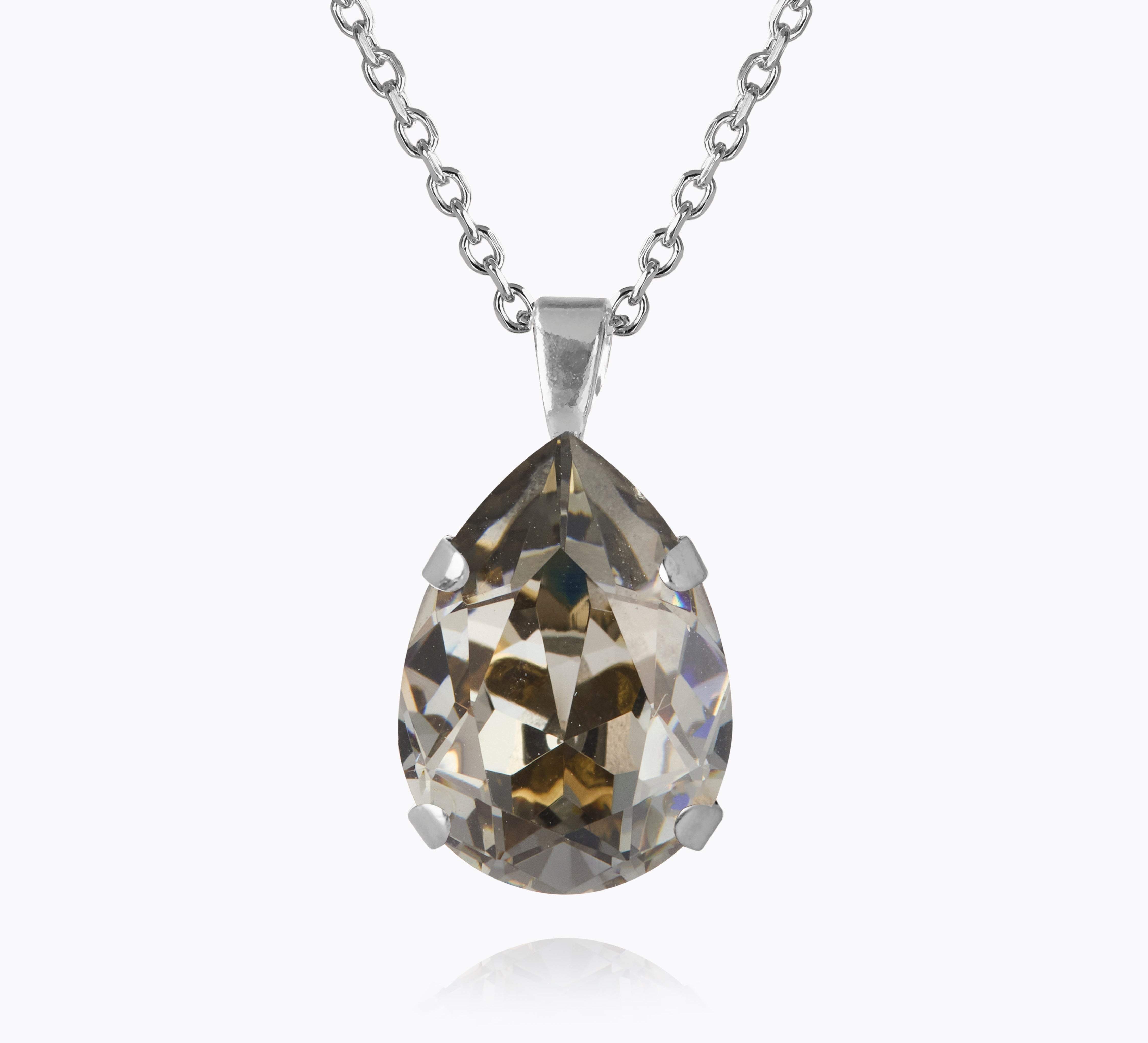 Caroline Svedbom - Mini Drop Necklace Black Diamond Rhodium