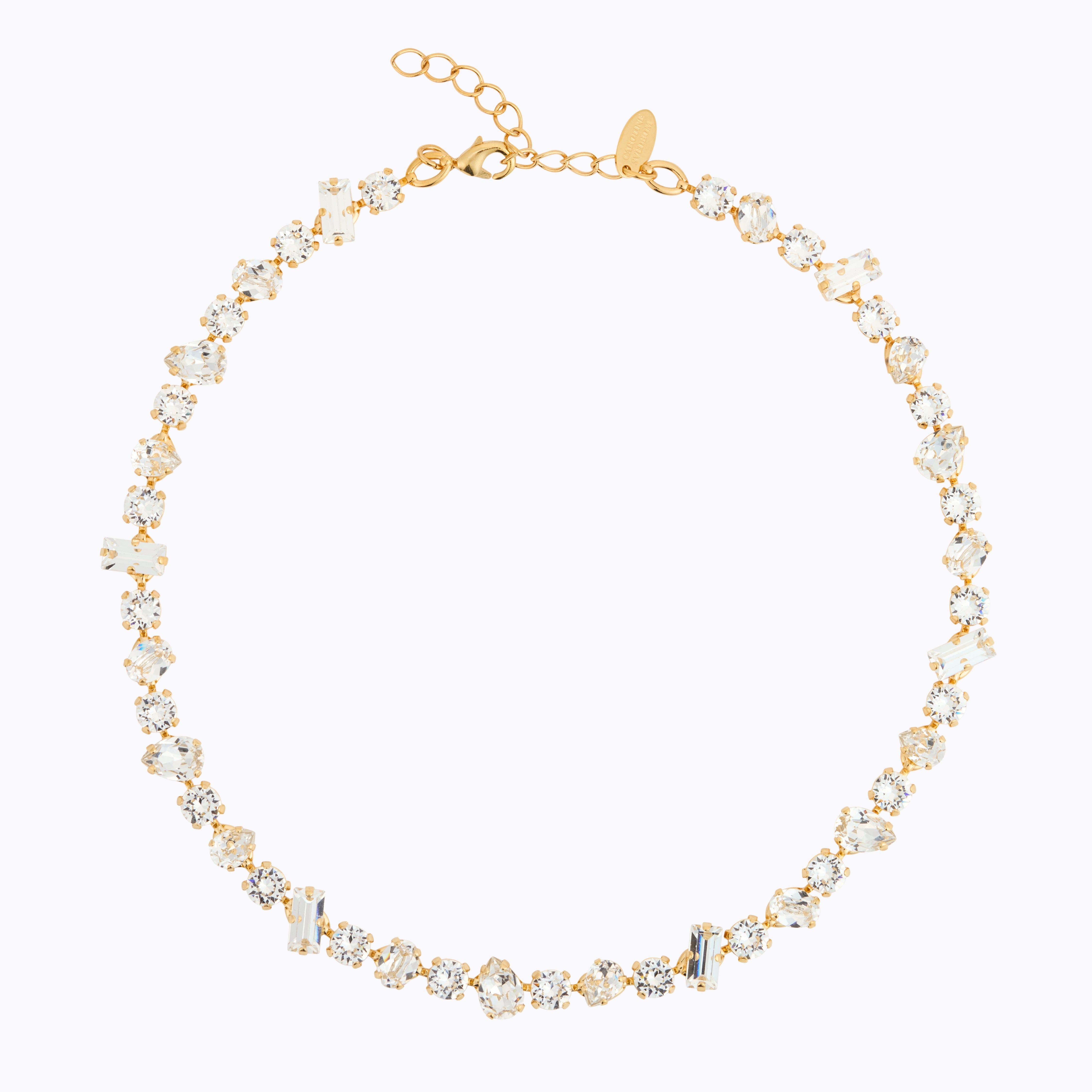 Caroline Svedbom - Noelle Statement Necklace Crystal Gold