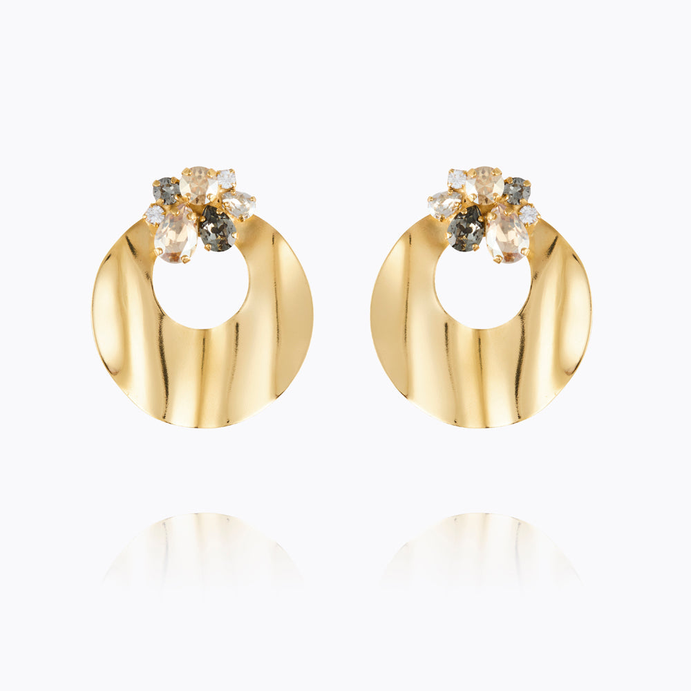 Caroline Svedbom - Cay Earrings Black Golden Combo Gold