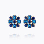 Caroline Svedbom - Diora Statement Earrings Recreated Blue Combo Gold