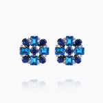 Caroline Svedbom - Diora Statement Earrings Recreated Blue Combo Rhodium