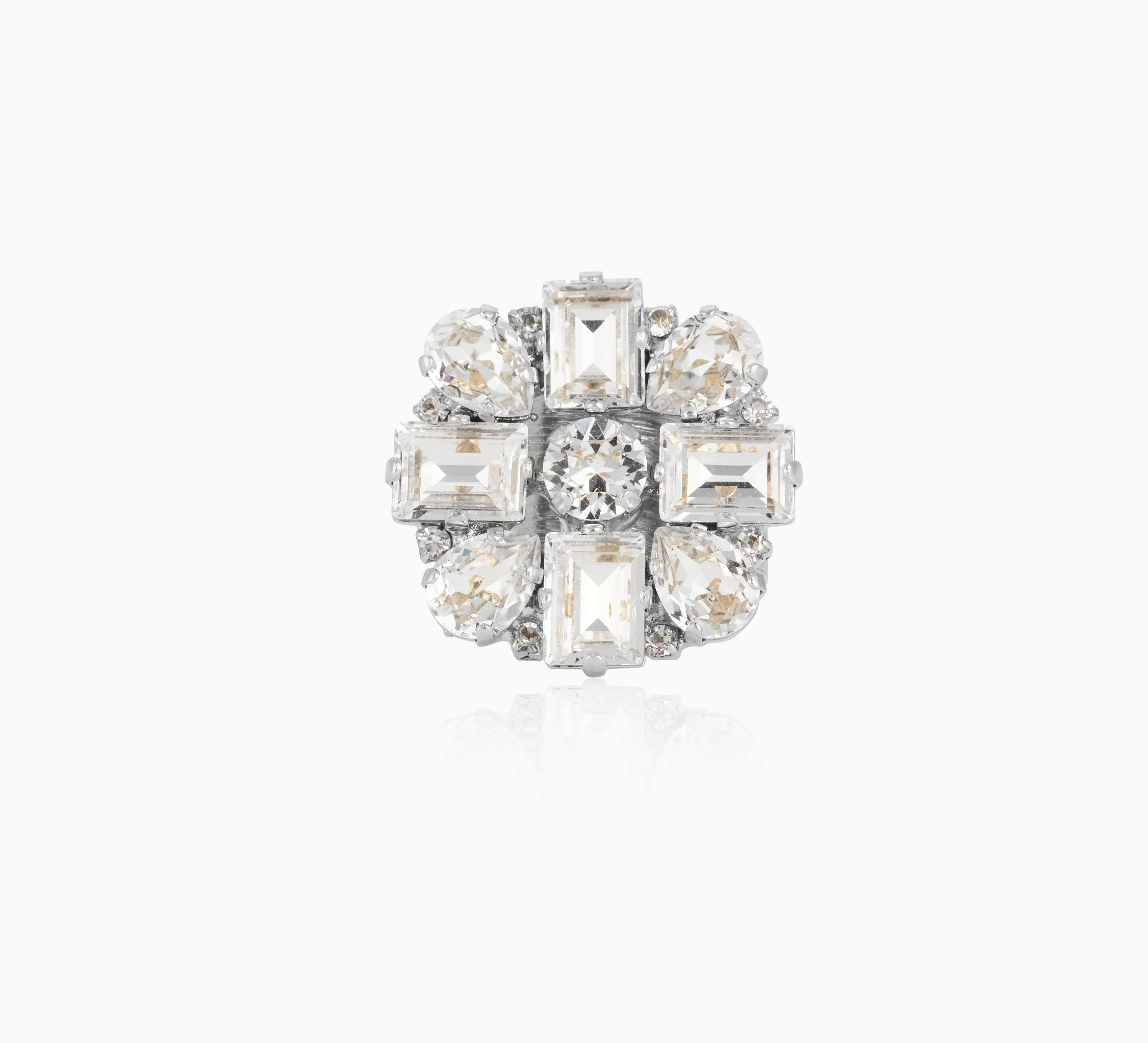 Caroline Svedbom - Diora Statement Ring Crystal Rhodium