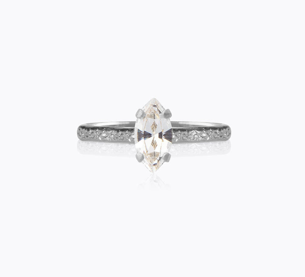 Petite Navette Ring / Crystal