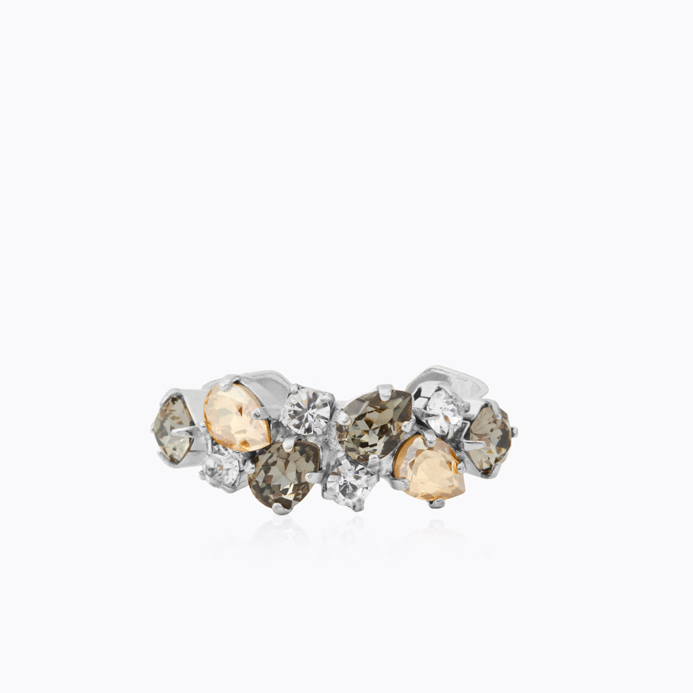 Caroline Svedbom - Gabriella Ring Black Golden Combo Rhodium