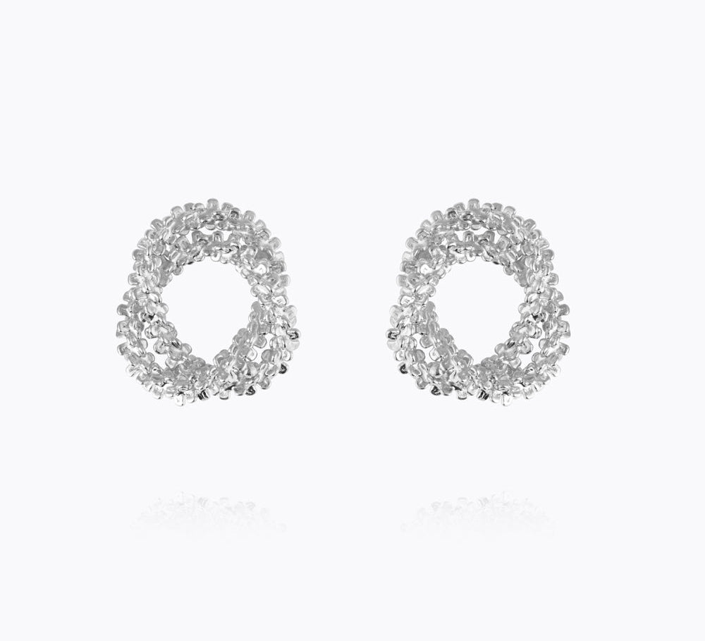 Caroline Svedbom - Gemma Knot Earrings Rhodium Rhodium
