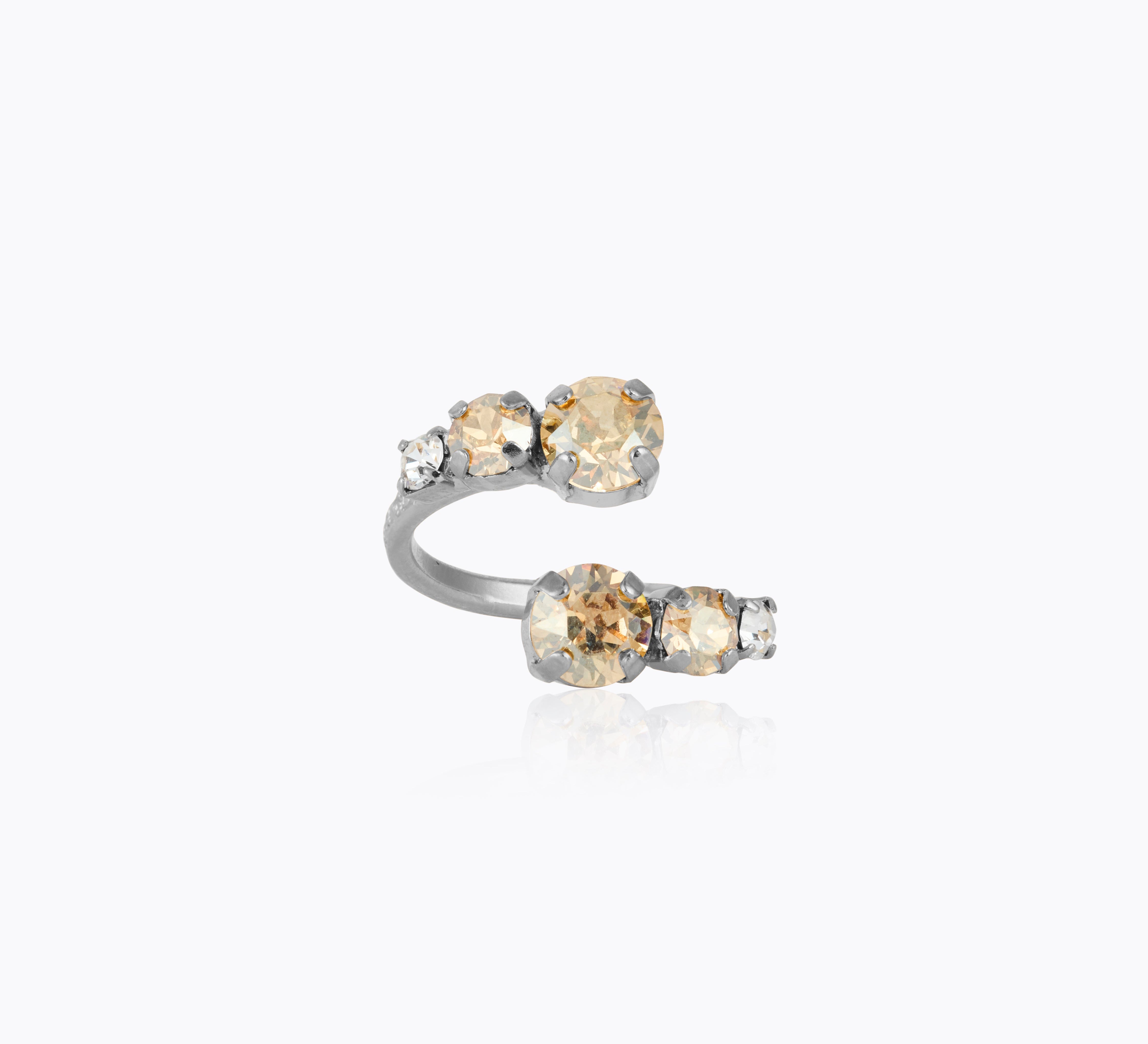 Caroline Svedbom - Halo Ring Golden Shadow Rhodium