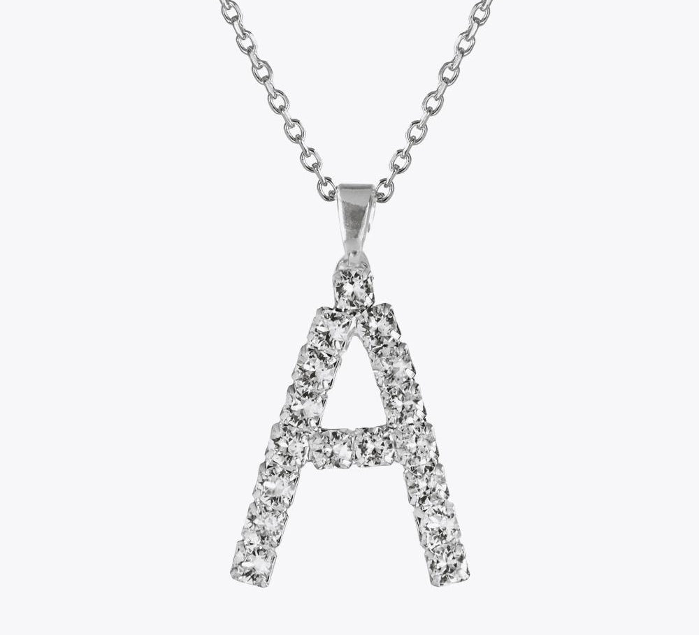 Letter Necklace A / Crystal