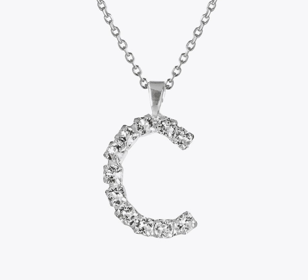 Letter Necklace C / Crystal