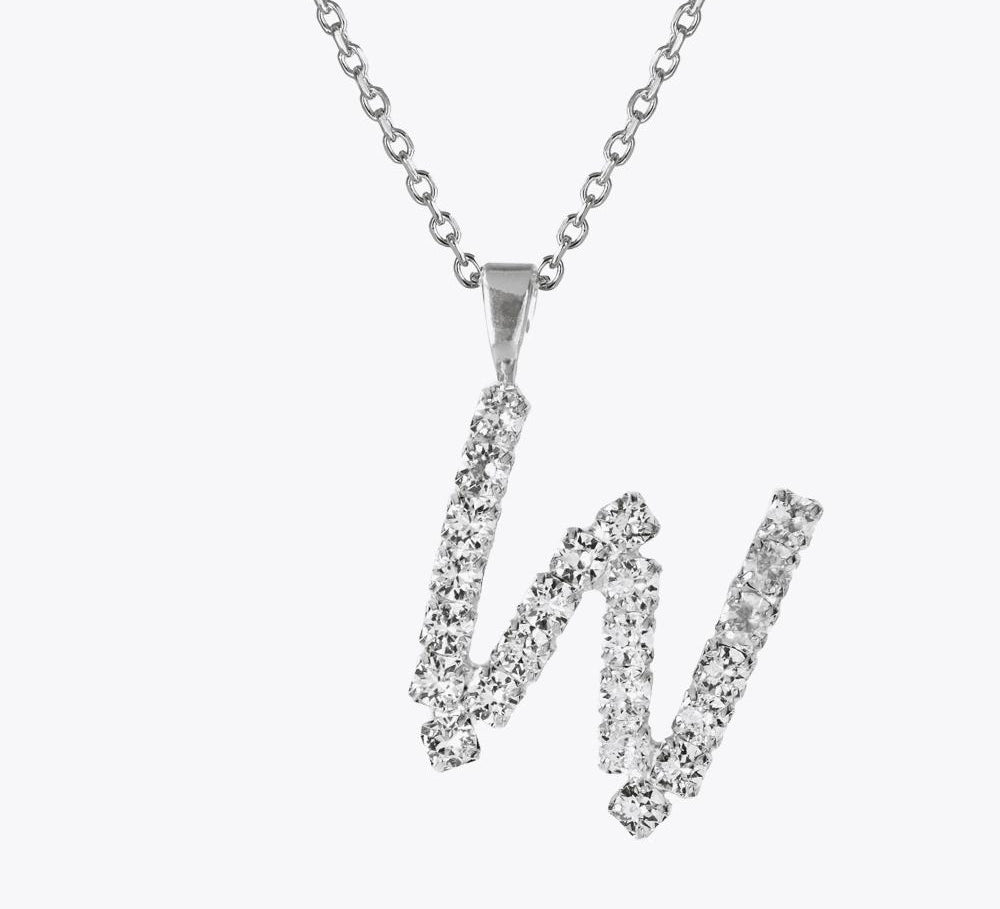 Letter Necklace W / Crystal