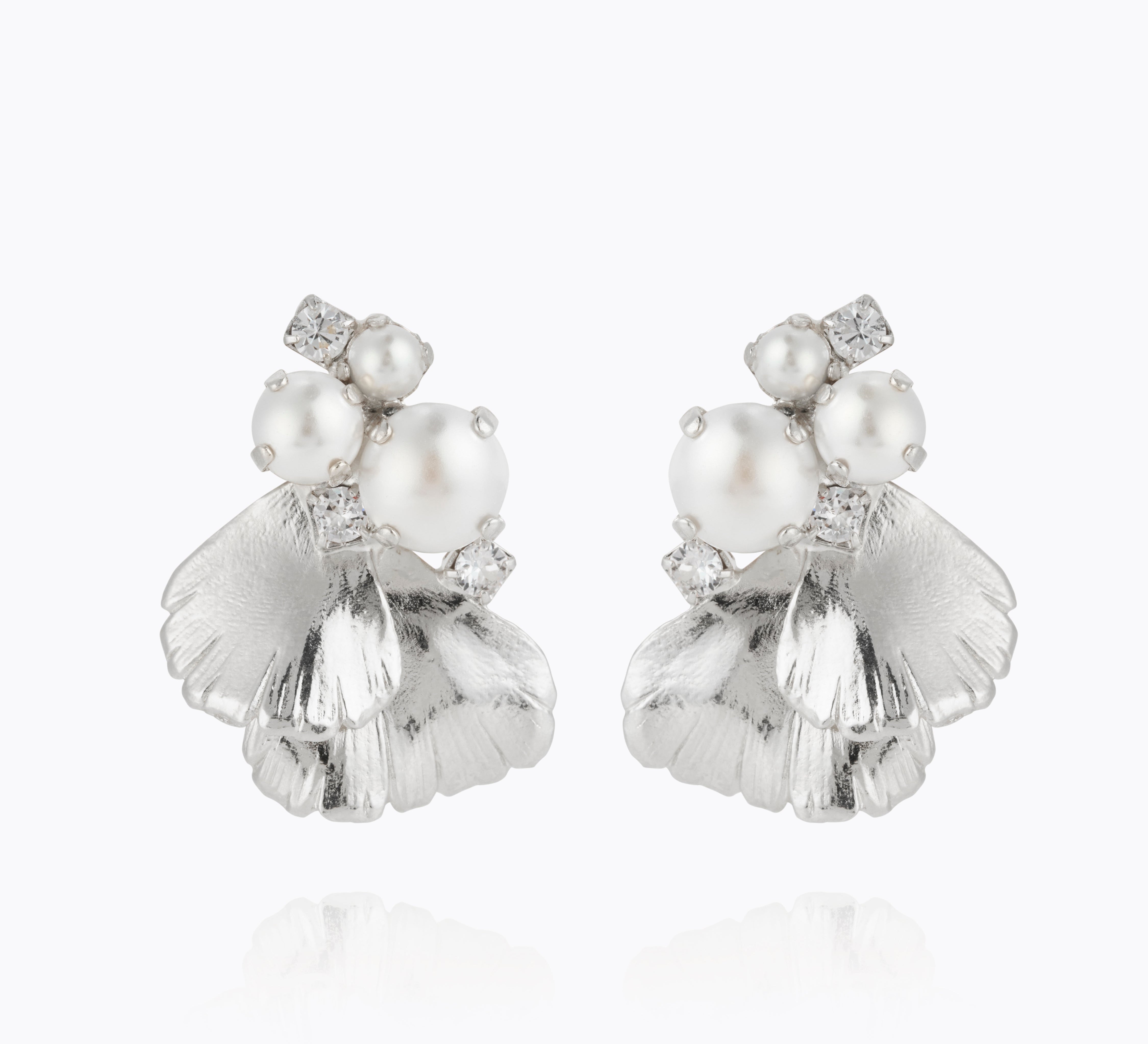 Caroline Svedbom - Lumi Pearl Earrings Pearl Crystal Rhodium