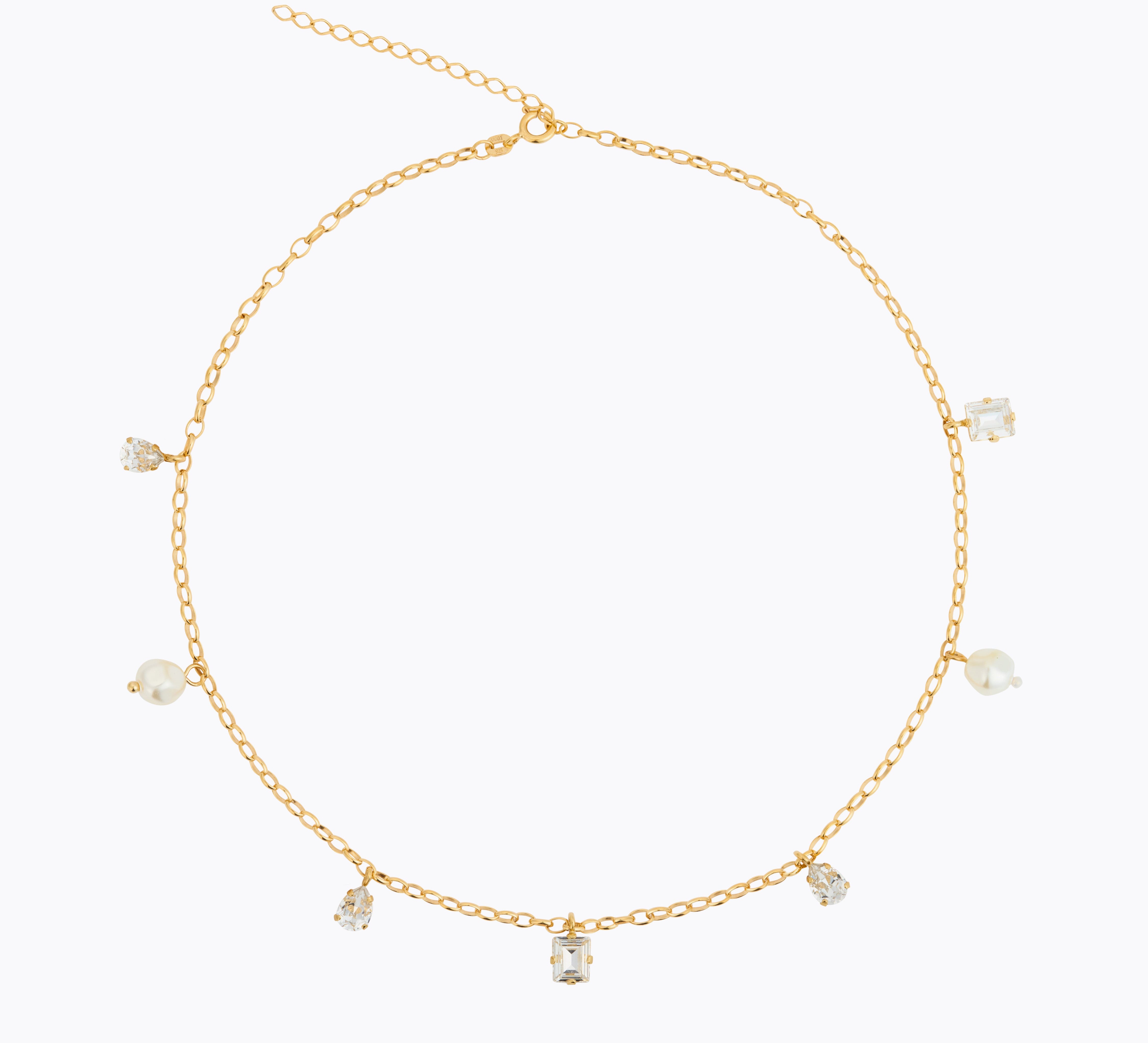 Caroline Svedbom - Lumina Necklace Pearl Crystal Gold