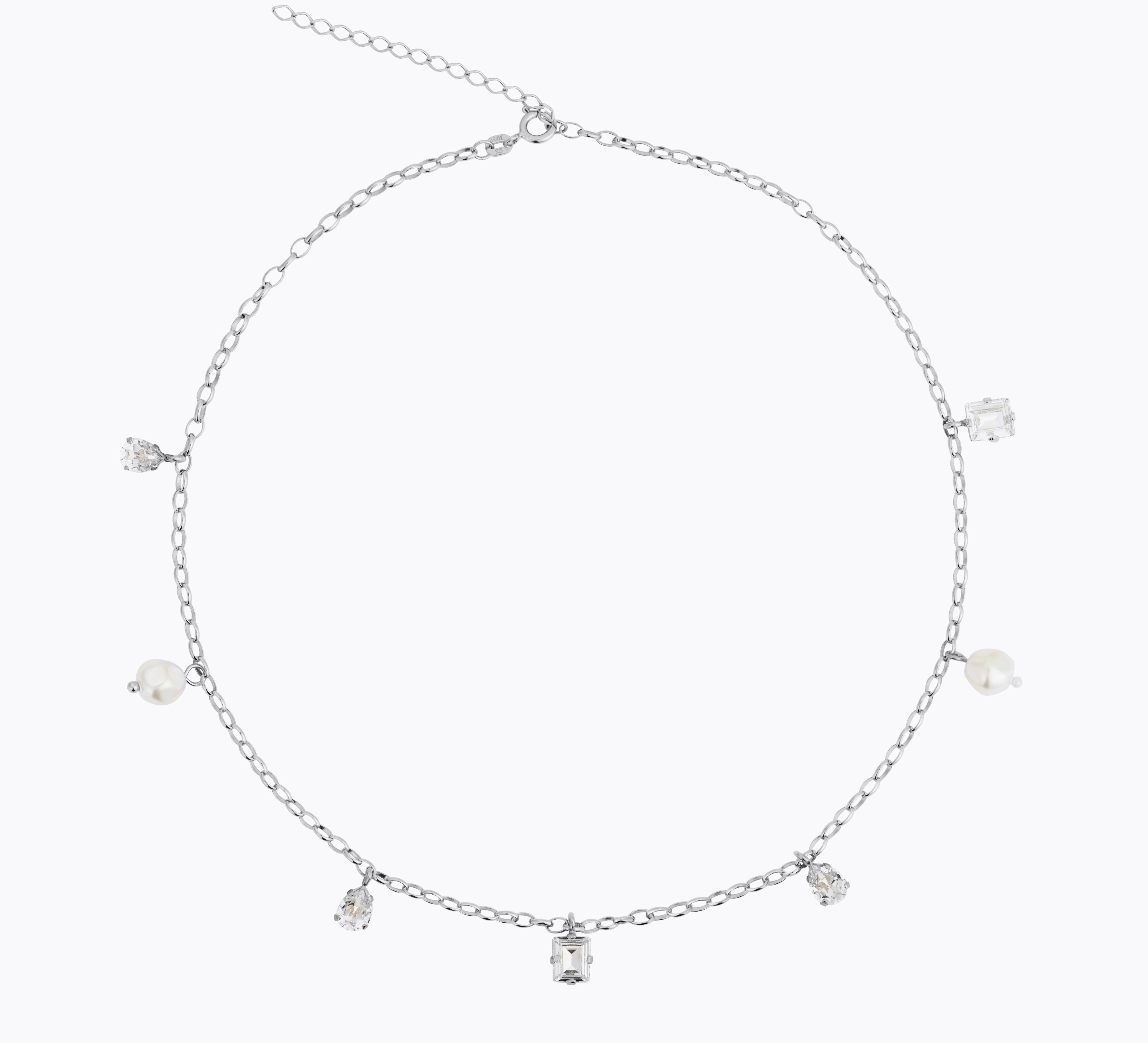 Caroline Svedbom - Lumina Necklace Pearl Crystal Rhodium