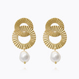 Caroline Svedbom - Mila Pearl Earrings Gold Gold