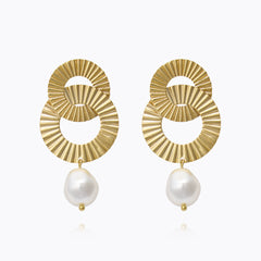 Caroline Svedbom - Mila Pearl Earrings Gold Gold