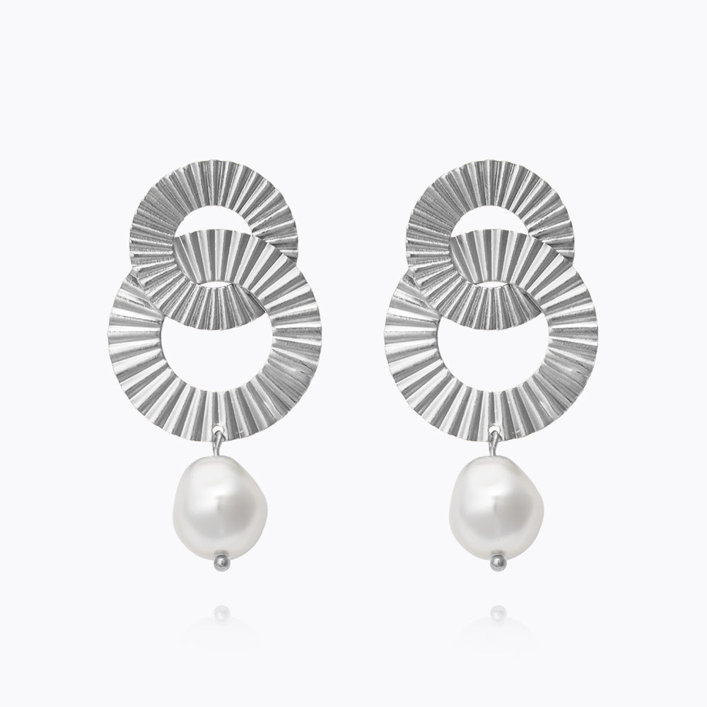 Caroline Svedbom - Mila Pearl Earrings Rhodium Rhodium