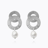 Caroline Svedbom - Mila Pearl Earrings Rhodium Rhodium