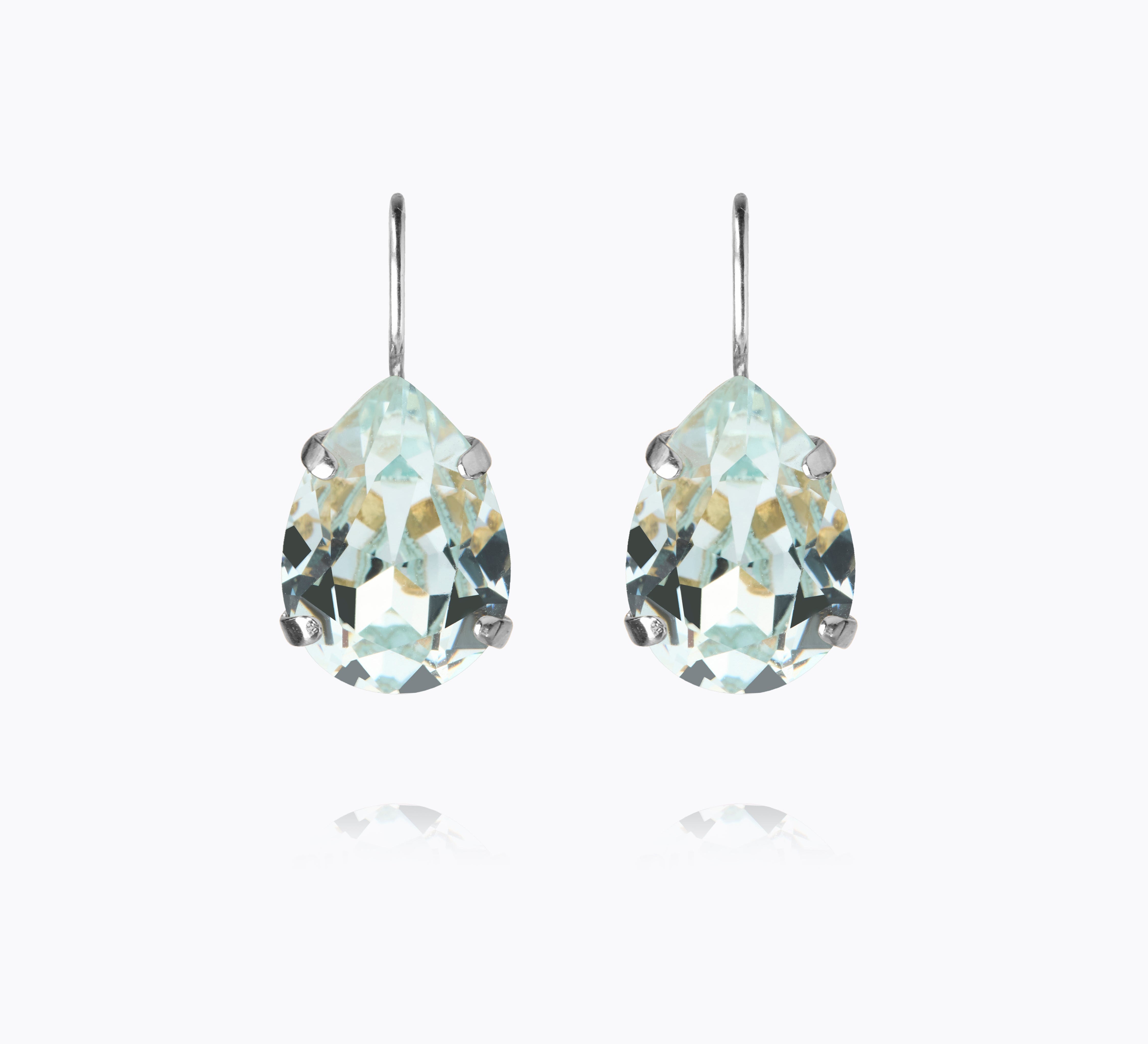 Caroline Svedbom - Mini Drop Clasp Earrings Light Azore Rhodium