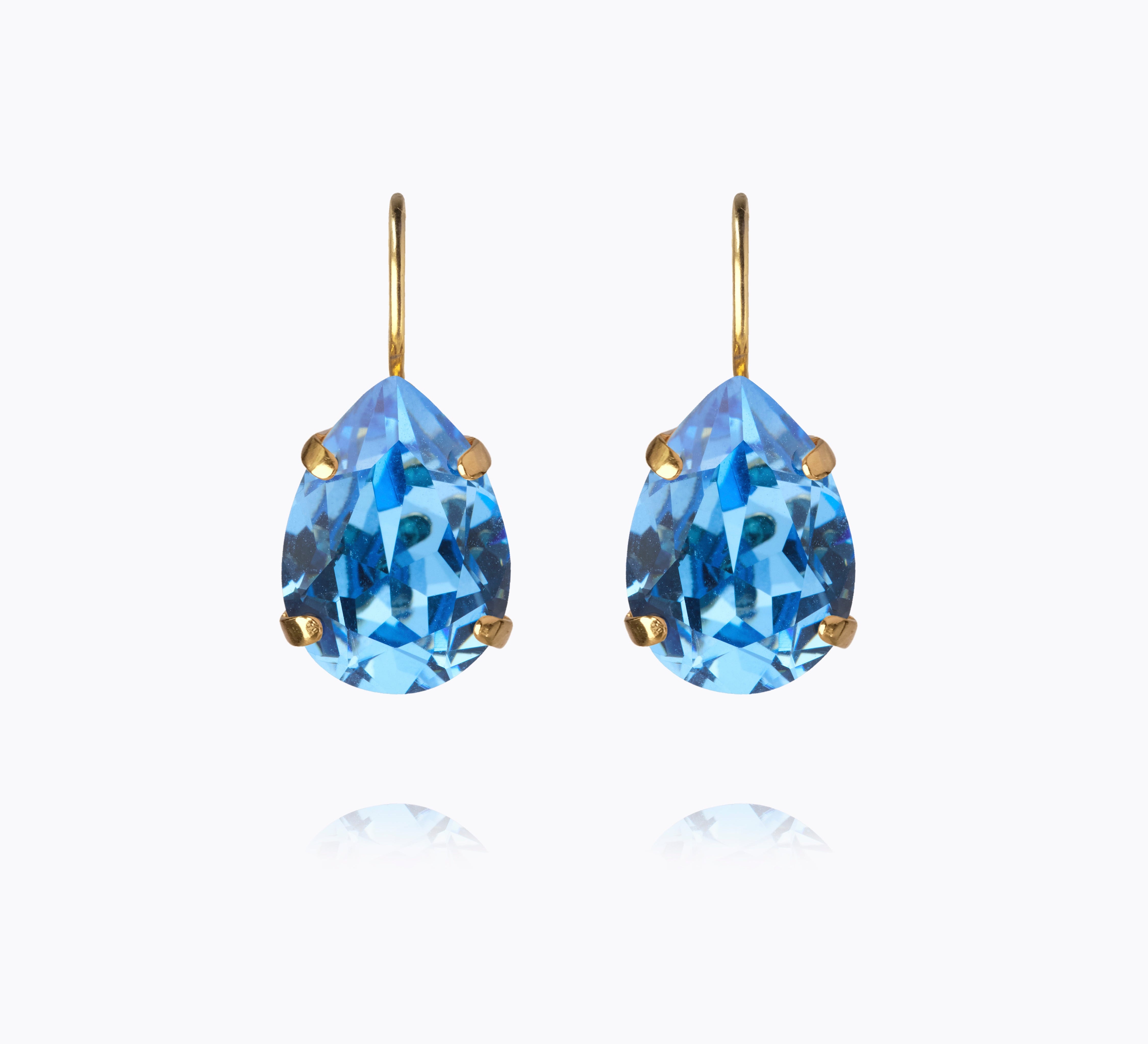 Caroline Svedbom - Mini Drop Clasp Earrings Recreated Iceblue Gold