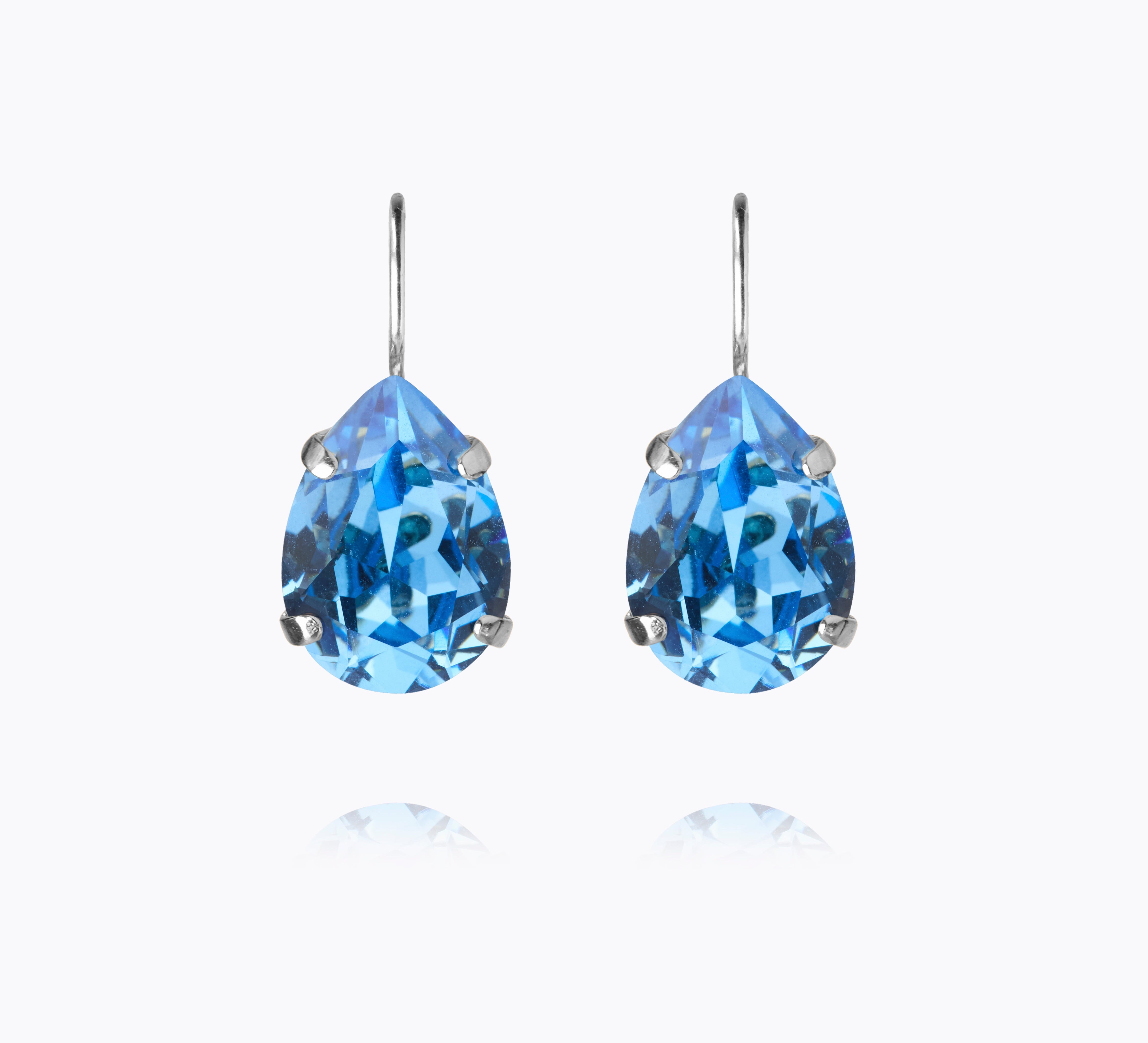 Caroline Svedbom - Mini Drop Clasp Earrings Recreated Iceblue Rhodium