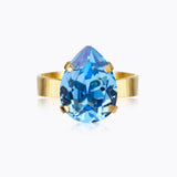 Caroline Svedbom - Mini Drop Ring Recreated Iceblue Gold