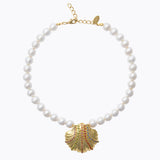 Caroline Svedbom - Mirella Pearl Choker Rainbow Combo Gold