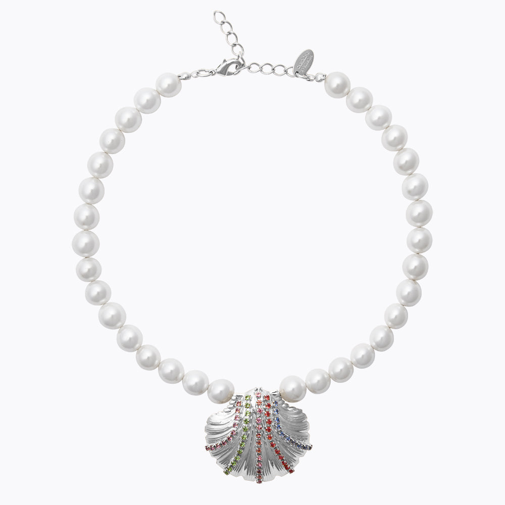 Caroline Svedbom - Mirella Pearl Choker Rainbow Combo Rhodium