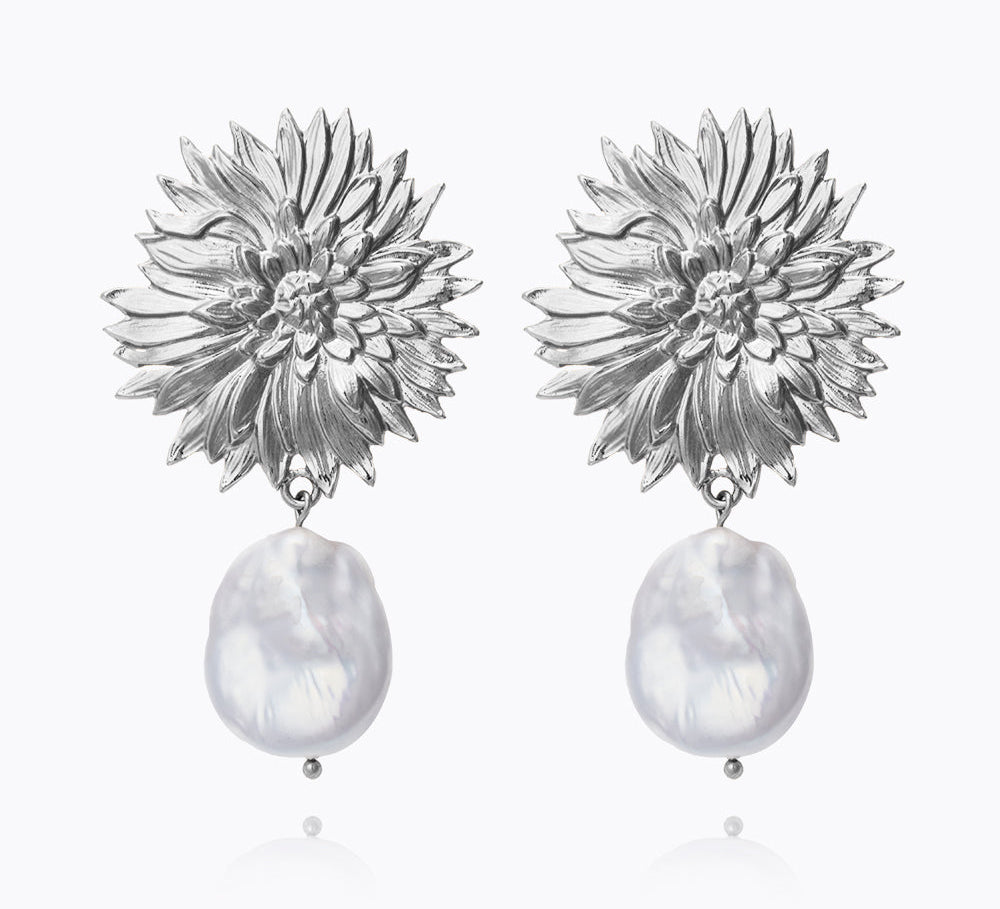 Caroline Svedbom - Noeli Pearl Earrings Pearl Rhodium