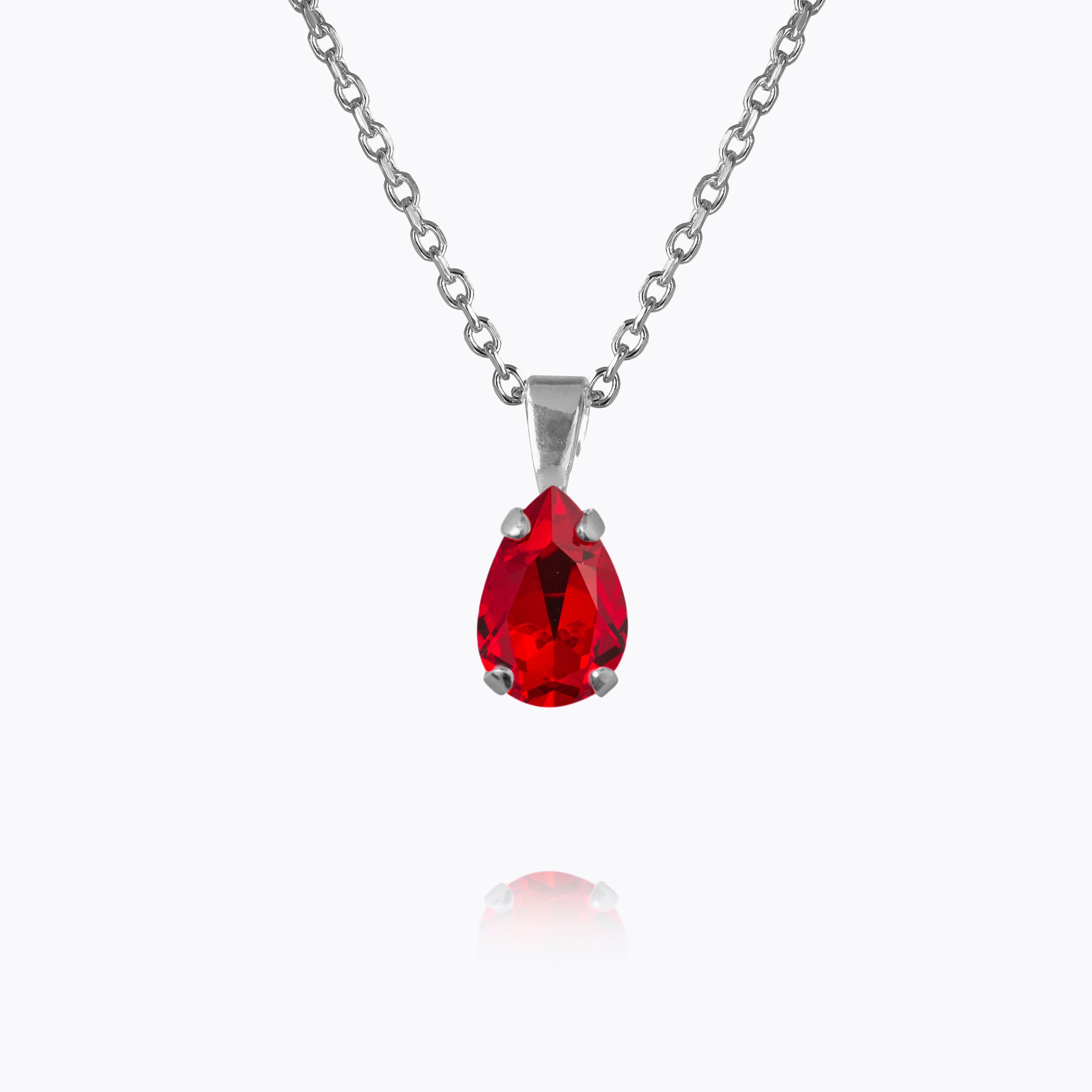 Caroline Svedbom - Petite Drop Necklace Light Siam Rhodium