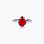 Caroline Svedbom - Petite Drop Ring Light Siam Rhodium