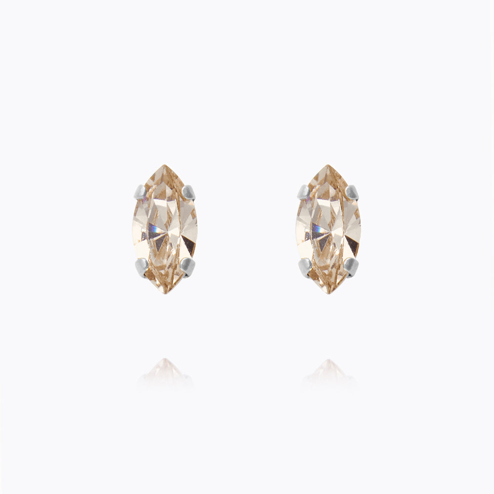 Caroline Svedbom - Petite Navette Earrings Light Silk Rhodium