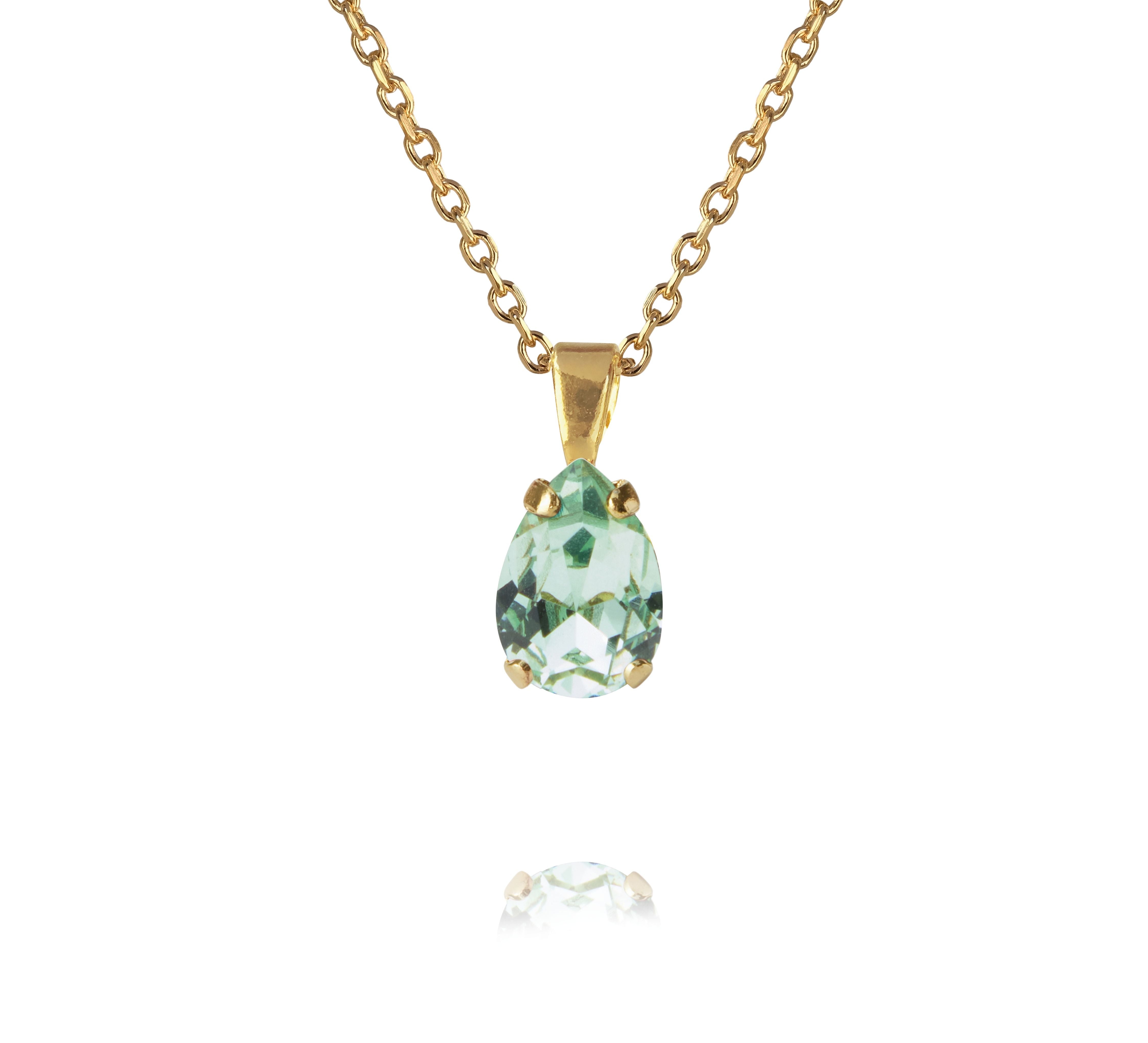 Caroline Svedbom - Petite Drop Necklace Chrysolite Gold