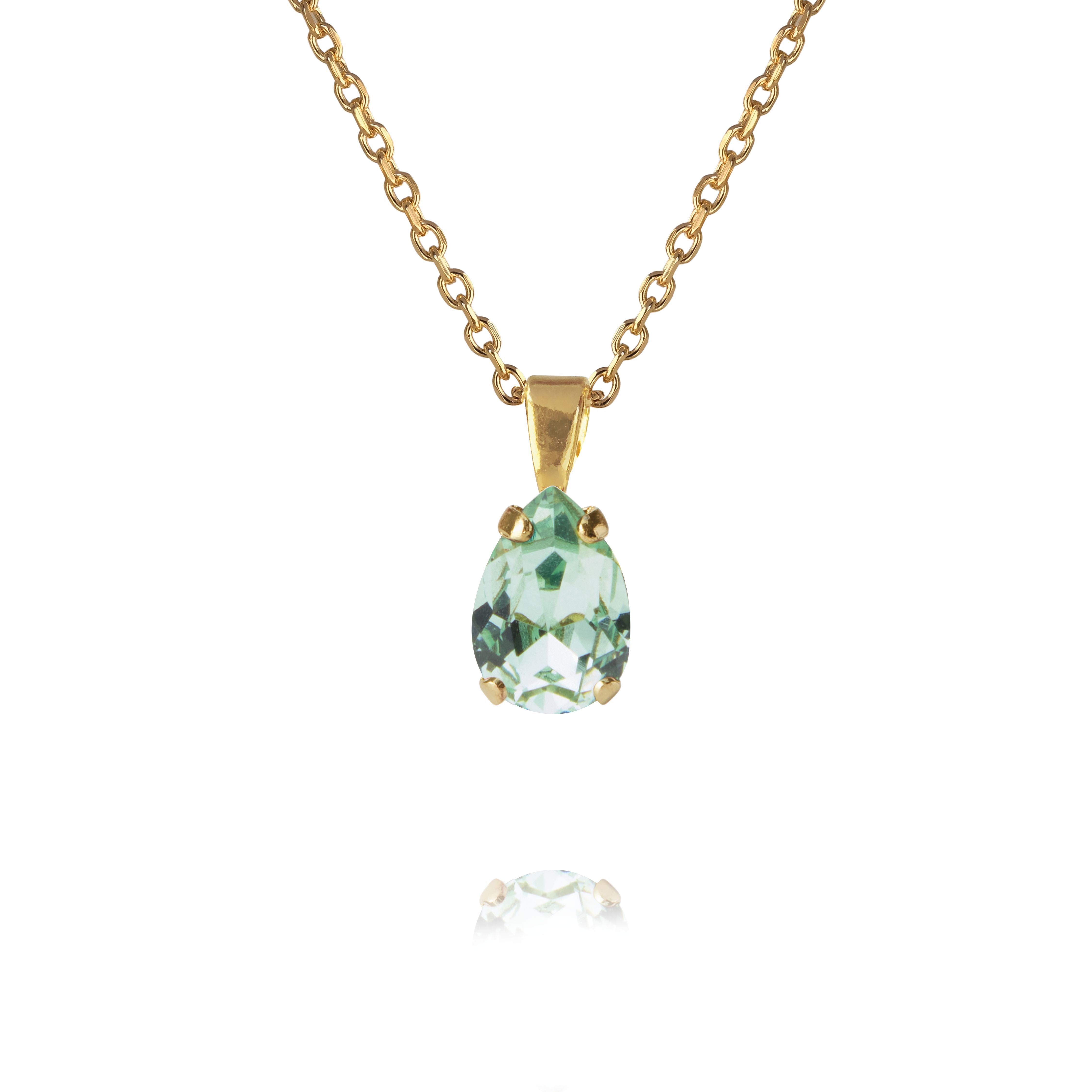 Caroline Svedbom - Petite Drop Necklace Chrysolite Gold