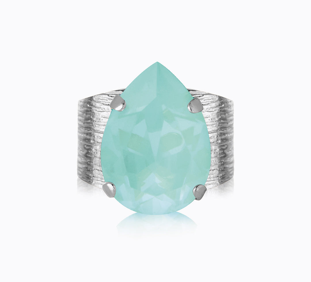 Caroline Svedbom - Classic Drop Ring Soft Mint Rhodium