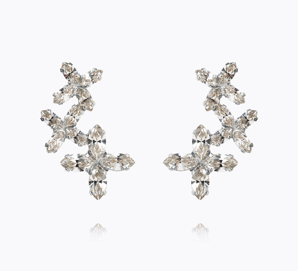 Multi Star Cuff Earrings / Crystal