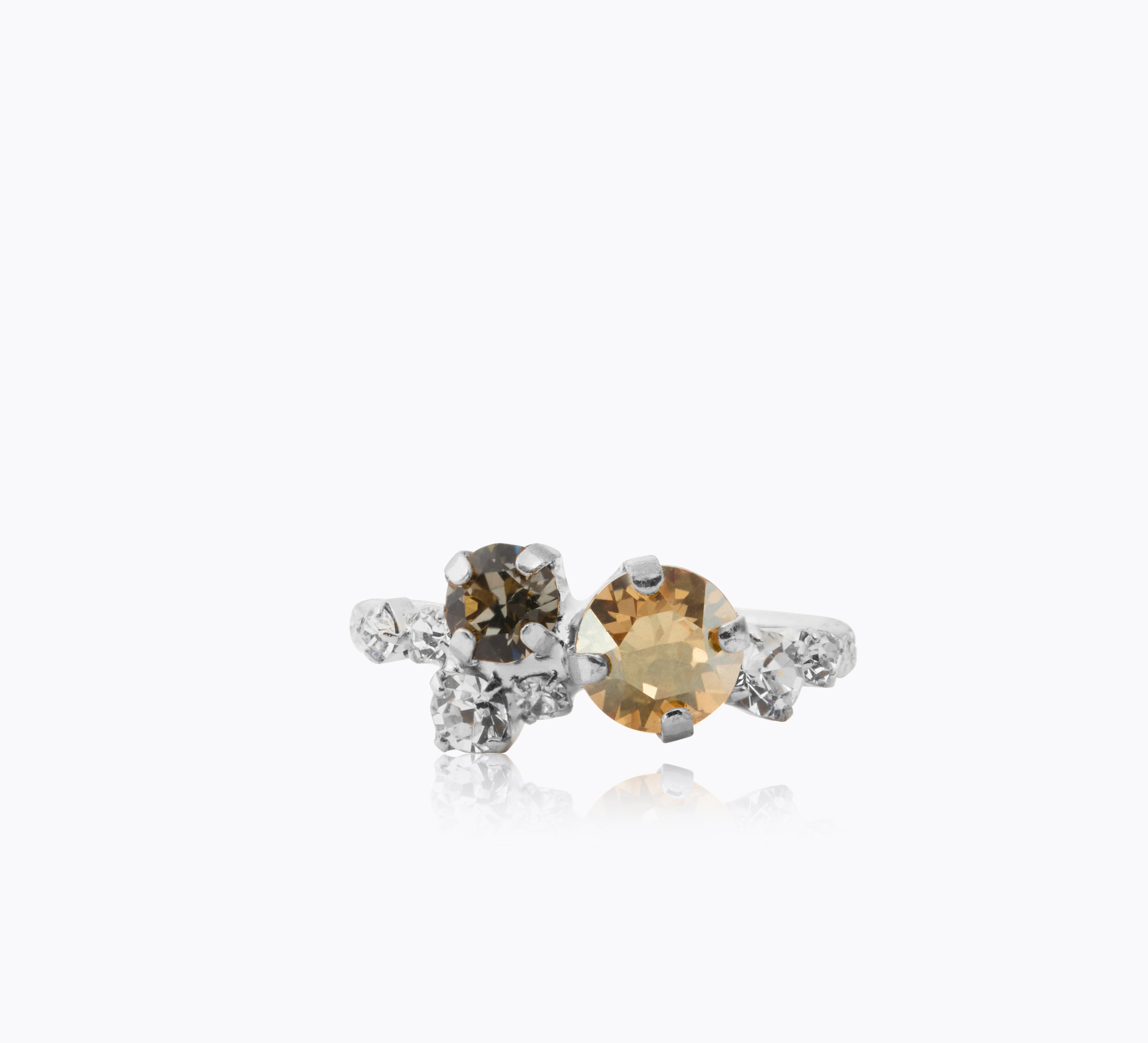 Caroline Svedbom - Stardust Ring Black Golden Combo Rhodium
