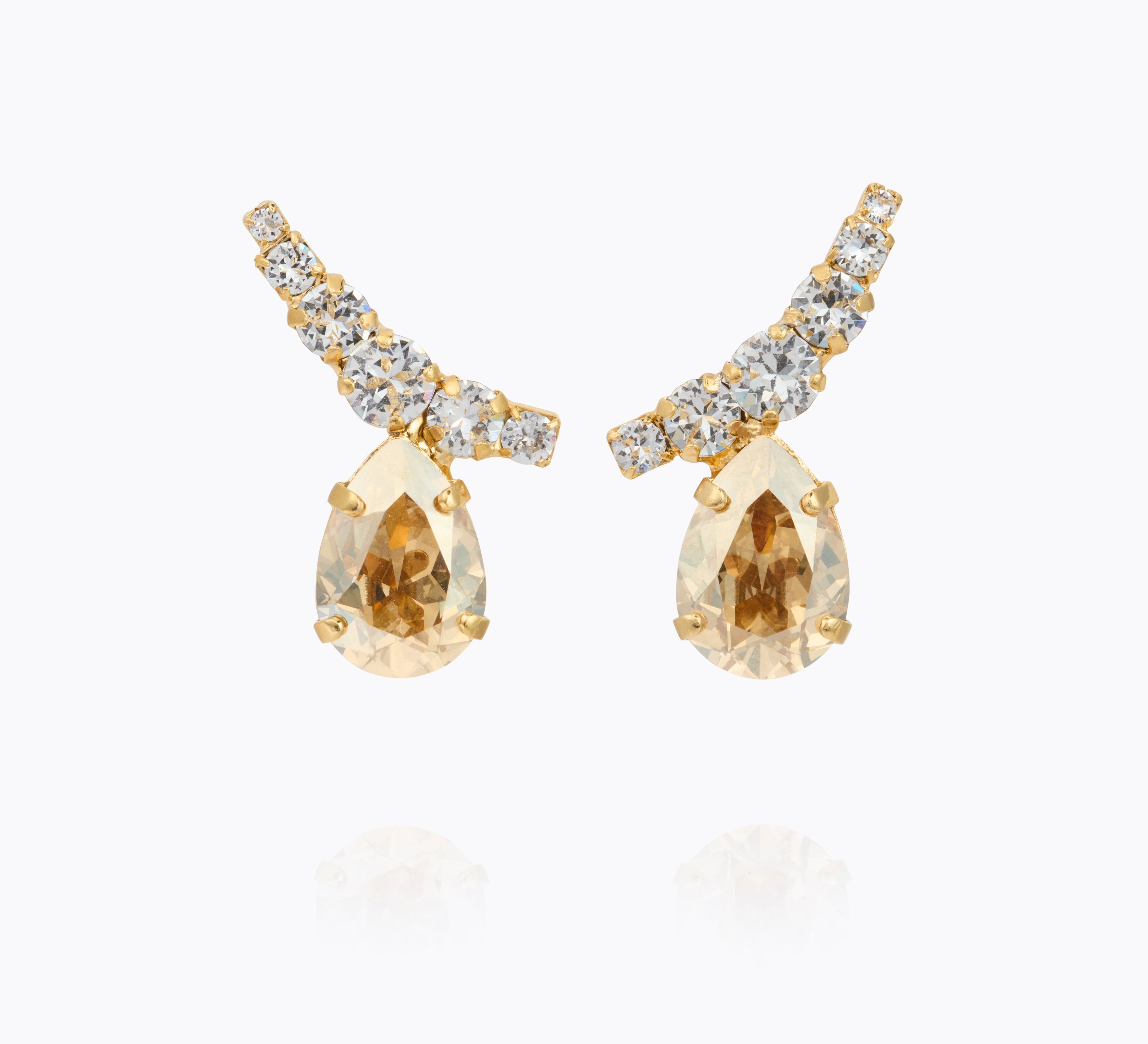 Caroline Svedbom - Saphina Earrings Crystal Golden Shadow Gold