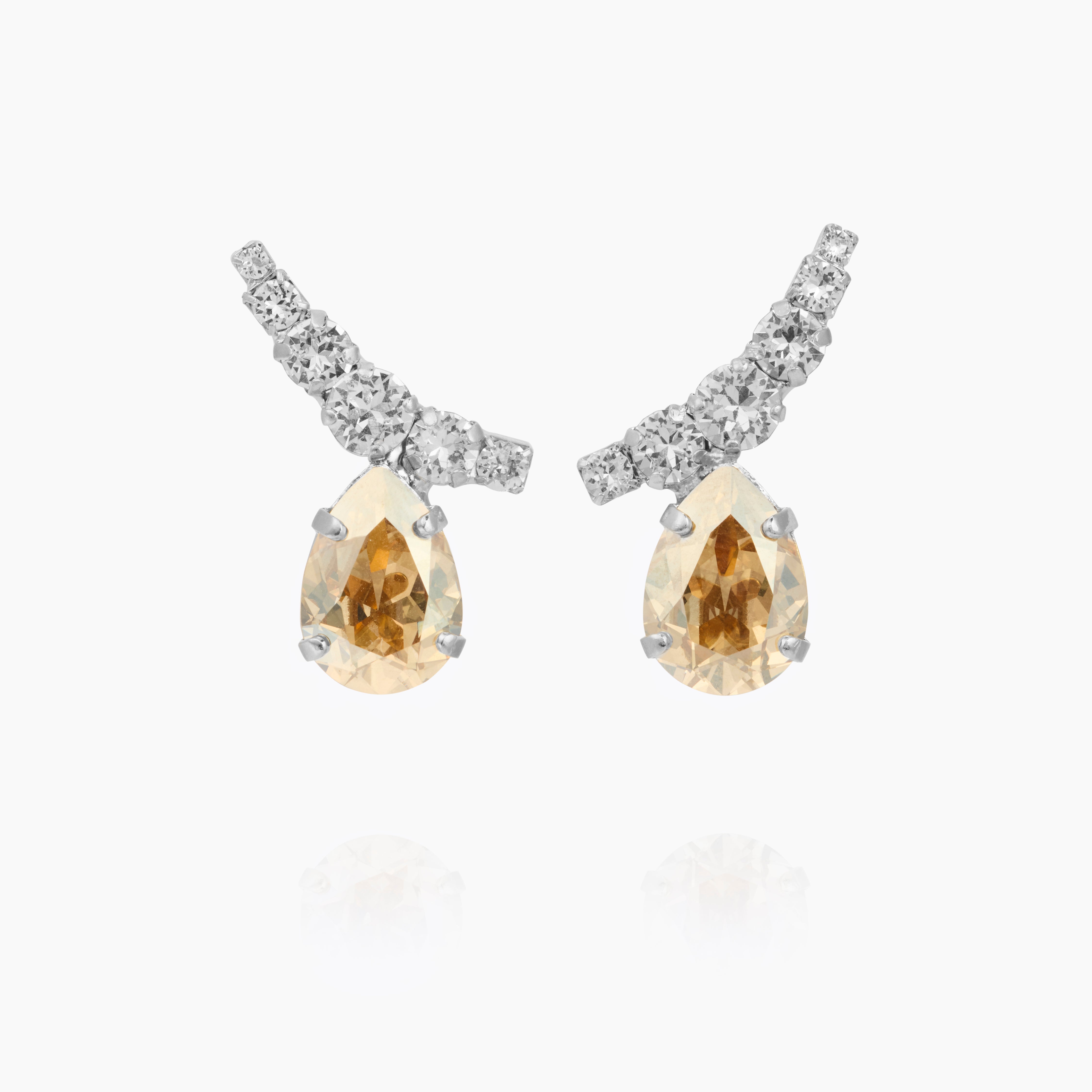 Caroline Svedbom - Saphina Earrings Crystal Golden Shadow Rhodium