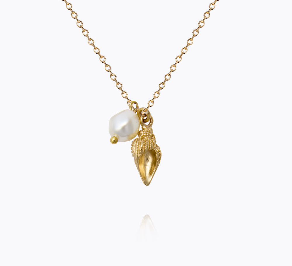 Caroline Svedbom - Shell Pearl Necklace Gold Gold
