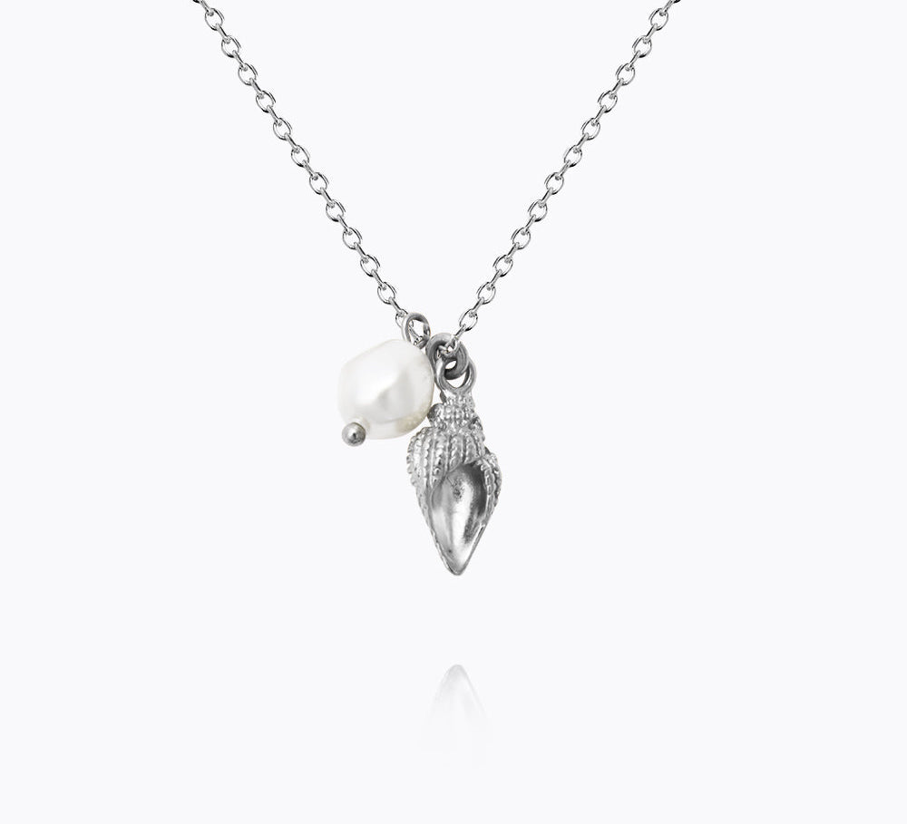 Caroline Svedbom - Shell Pearl Necklace Rhodium Rhodium