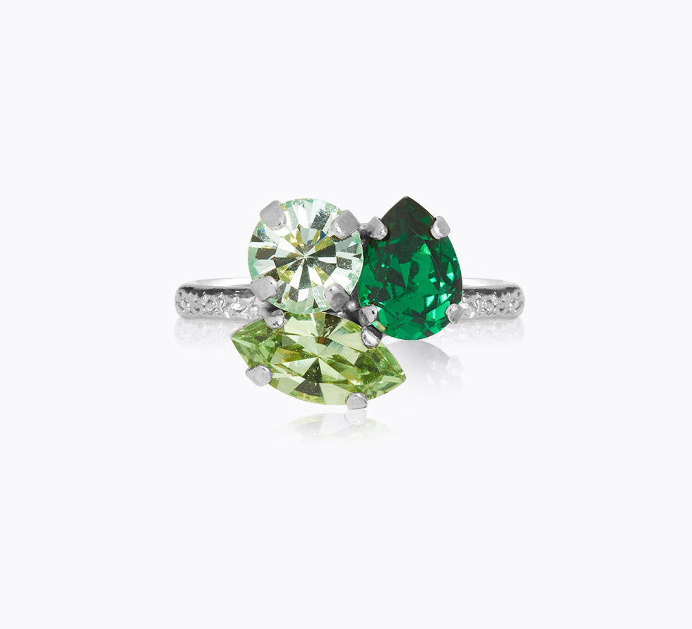 Caroline Svedbom - Ana Ring Majestic Green Combo Rhodium